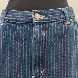 Vintage Hunters Glen denim striped skirt 100% cotton Made in Japan size 13/14